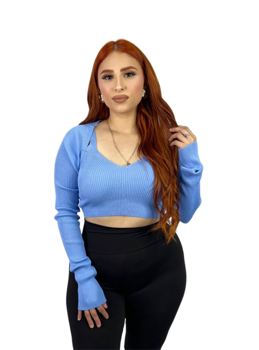 Ellie two piece top (blue)