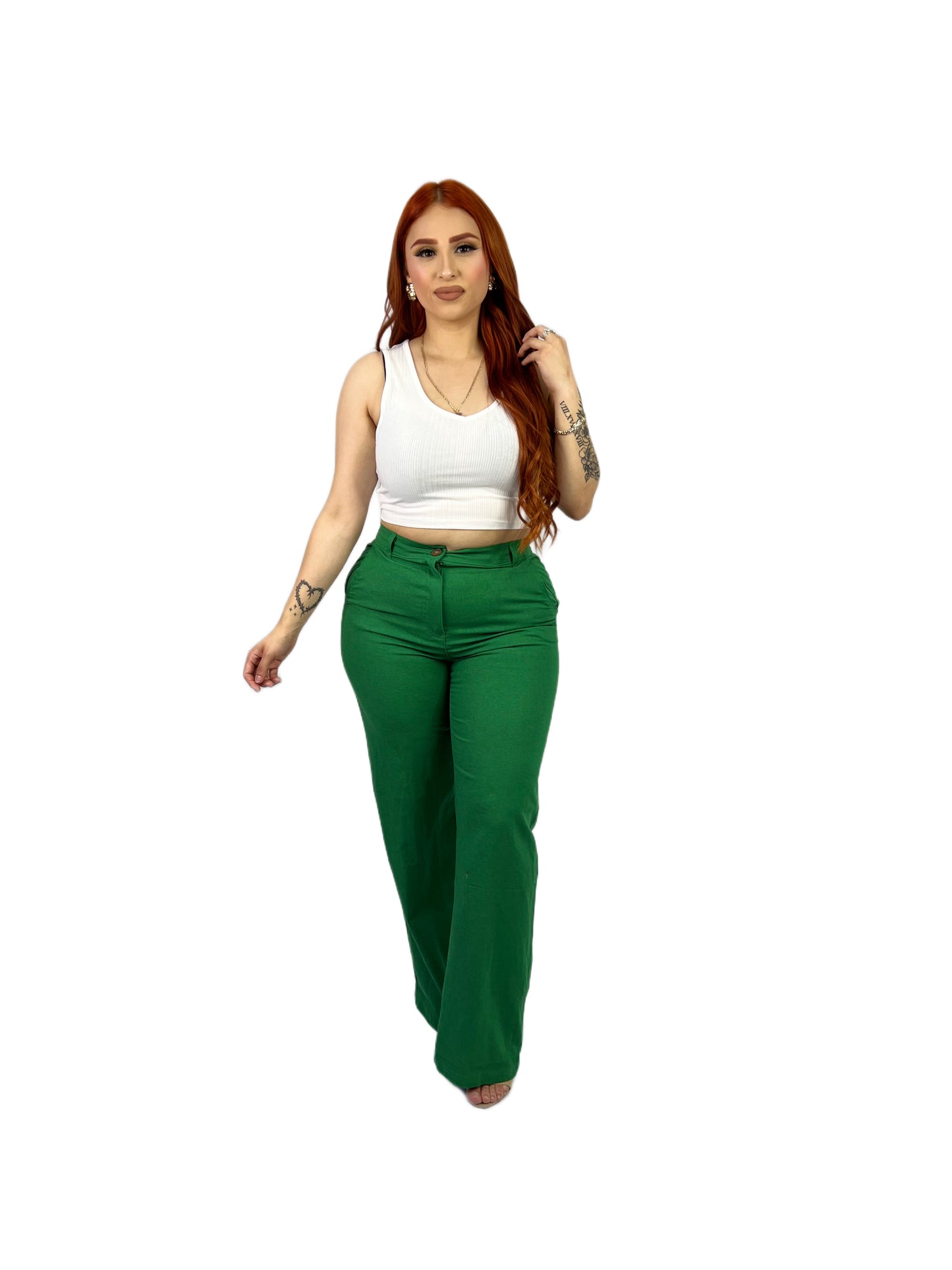 Lola Green Straight Pants