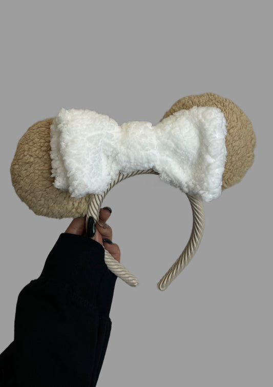 Teddy Bear Ears (Tan and White)